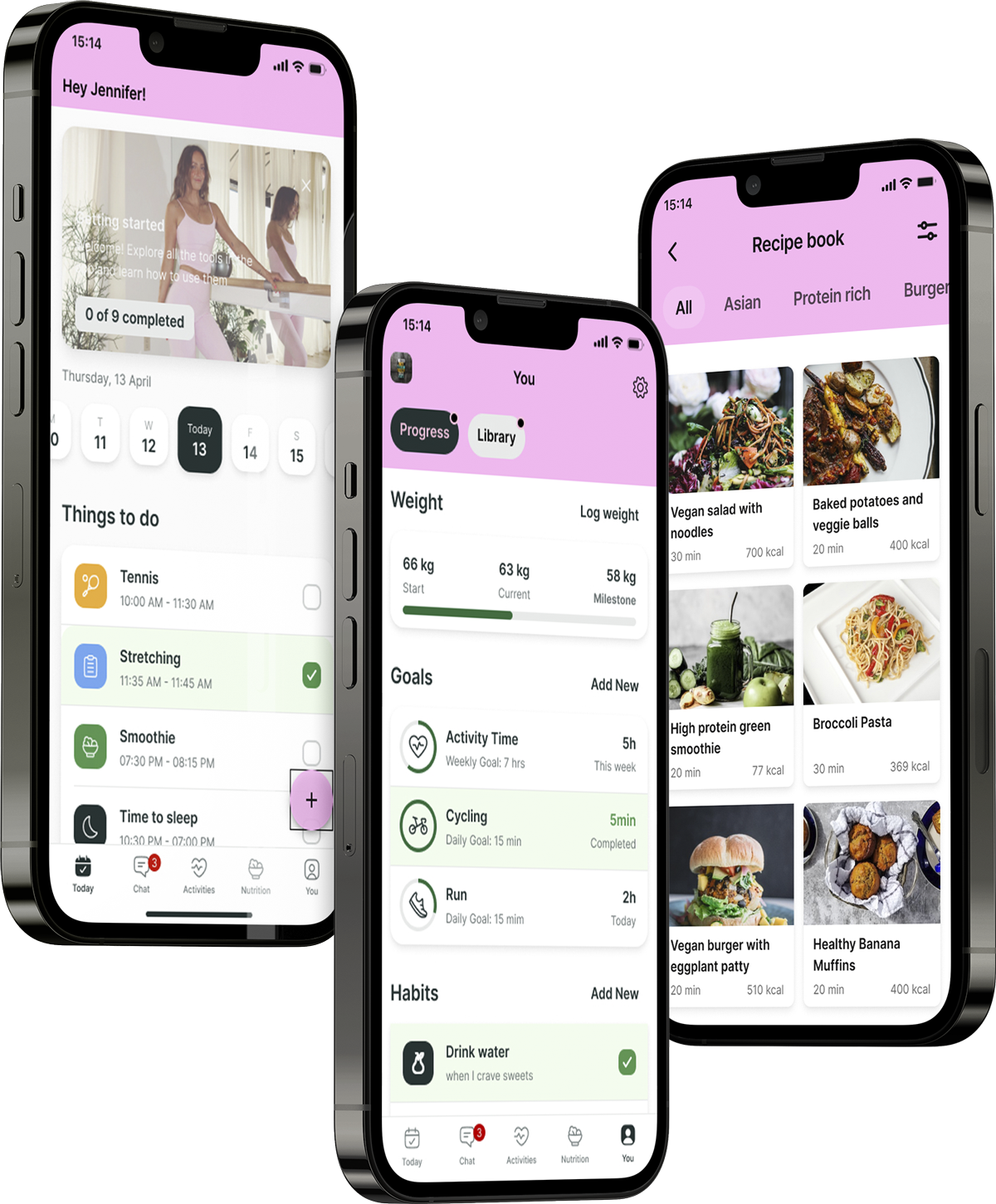 A mockup of the coaching app showcasing the features.